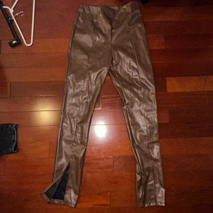 brand new brown leather pants